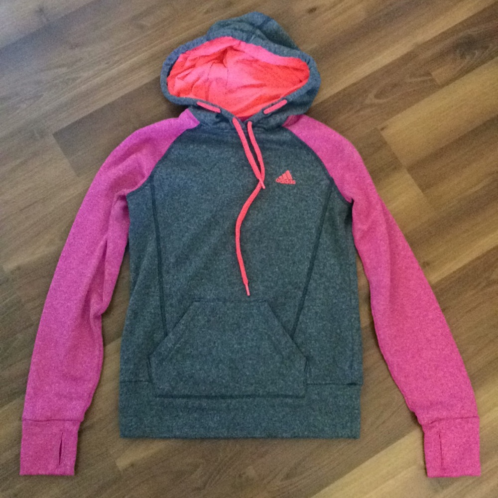 Adidas Hoodie Pink/Gray Size XS EUC